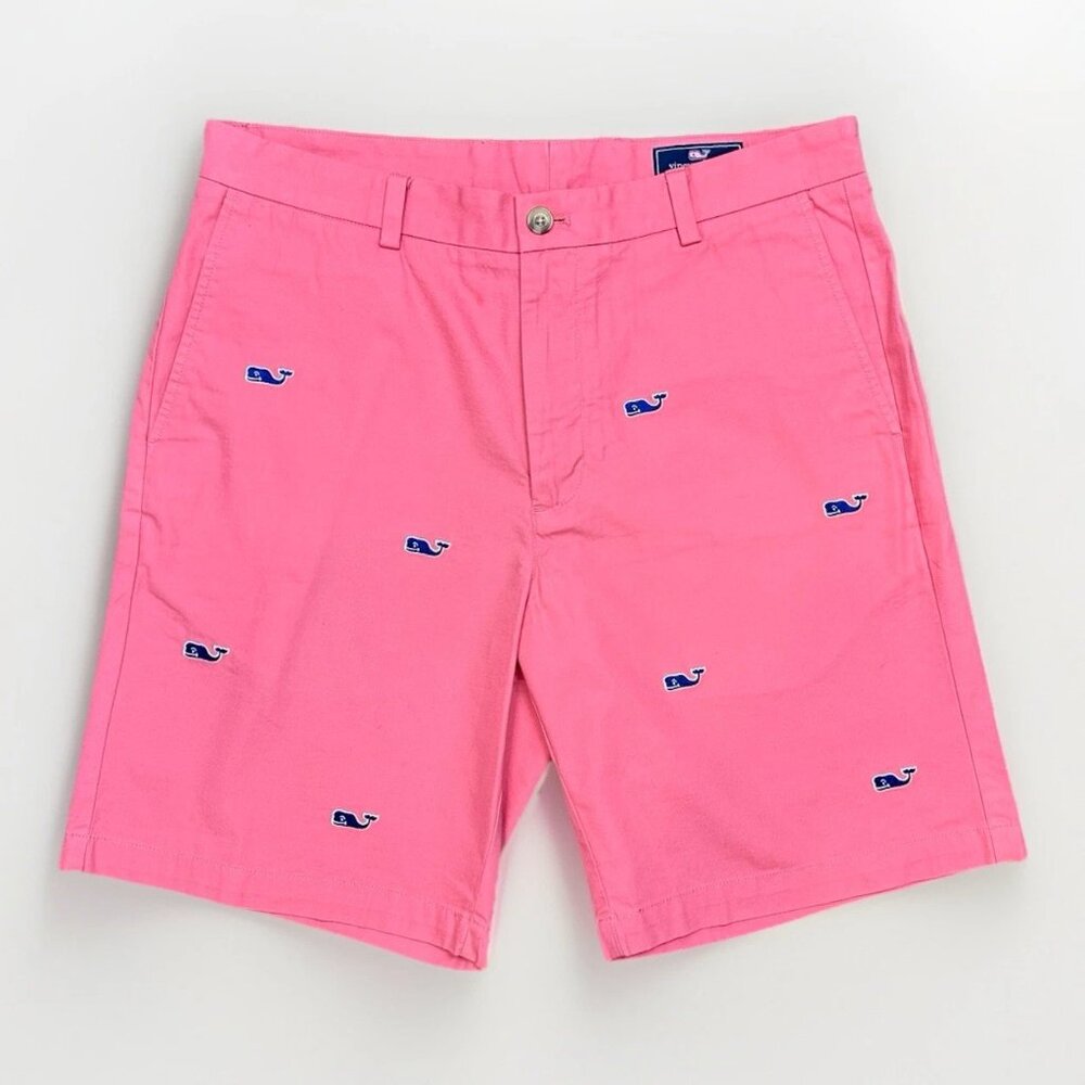 🐳🌸 Vineyard Vines Whale Embroidered Breaker Shorts – Pink – Men’s 34 (Worn 1x)